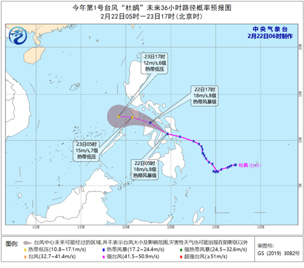 今年第1号台风“杜鹃”登陆菲律宾东南部沿海一带
