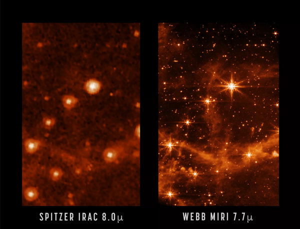 NASA发布了由韦伯太空望远镜最冷仪器拍摄的图像